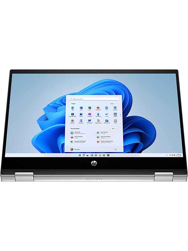 HP Pavilion x360 14-EK0033DX 2-in-1 Laptop, 12th Gen Intel Core i5-1235U, 8GB RAM, 512GB SSD, Intel Iris Xe Graphics, 14" FHD IPS Touchscreen Display, Fingerprint Reader, Windows 11 Home, Natural Silver with Warranty
