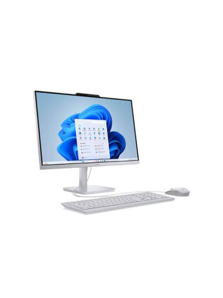 Lenovo A100 F0J60043PS All-in-One Desktop PC, Intel Core i3-N305, 8GB DDR4-3200, 512GB PCIe NVMe SSD, 23.8-inch FHD IPS 60Hz, Wi-Fi 6, Wireless English Keyboard & Mouse, DOS, Cloud Grey