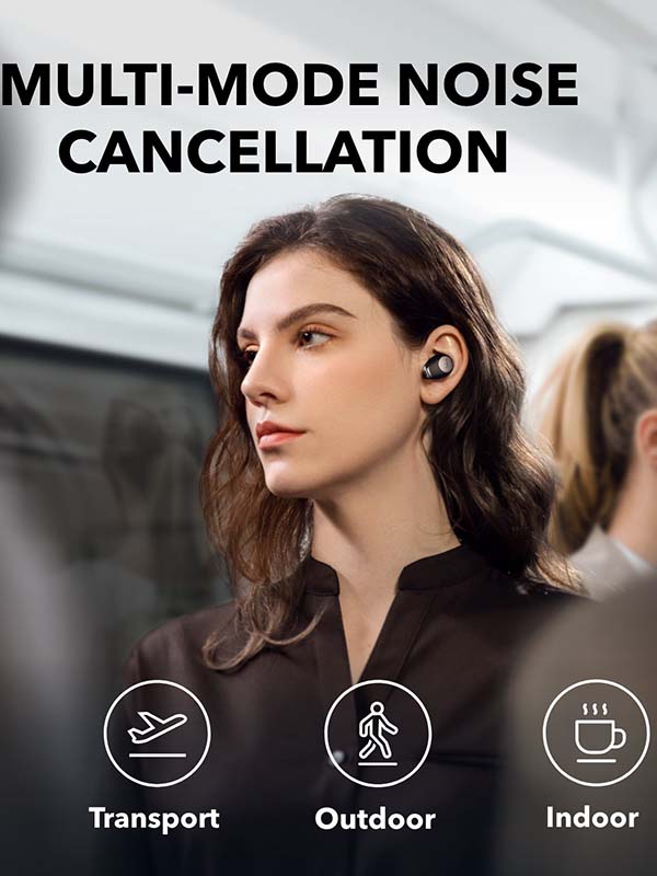 Anker Soundcore Life A2 NC Multi-Mode Noise Cancelling Wireless Bluetooth Earbuds, Black with Warranty 