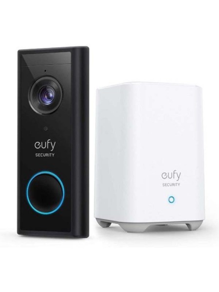 Eufy Wireless Video Doorbell Dual Camera with 2K HD, Battery-Powered, Black with Warranty