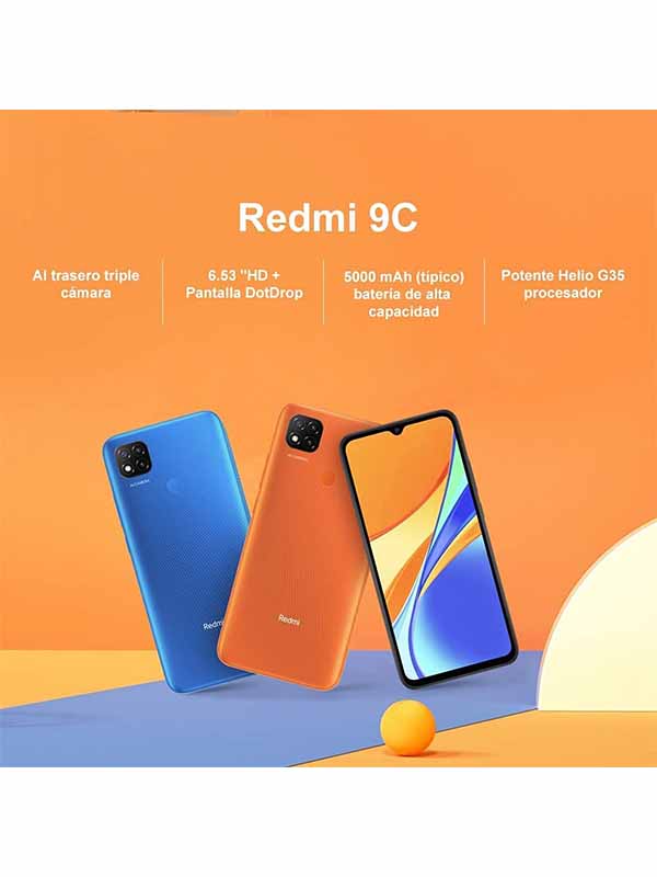 Xiaomi Redmi 9C Smartphone, 6.53", 4GB RAM, 128GB Storage, Dual SIM, 4G LTE, Midnight Grey with Hbudz Style True Wireless Earbuds & One Year Warranty 