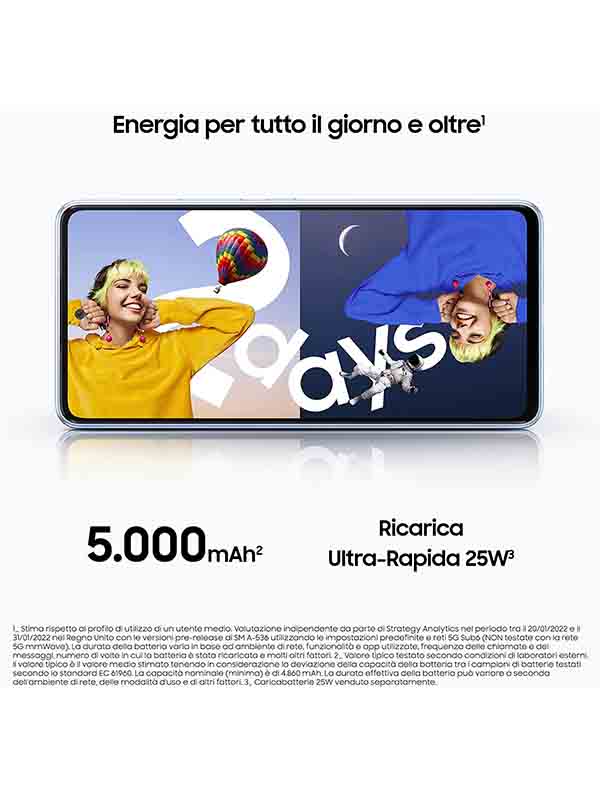 SAMSUNG Galaxy A53 Dual SIM 256GB 8GB RAM 5G Smartphone, Light Blue with Warranty