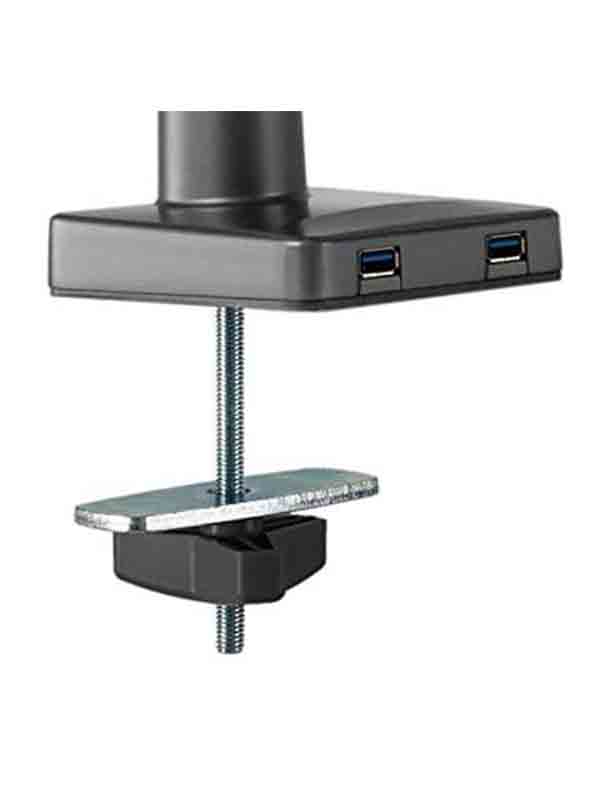 Navodesk Control Monitor Arms, Premium Quality, With Gas Spring Tech & USB Hub Single Monitor Desk Mount, Aluminum Gray, CTRL-APRO1-BK