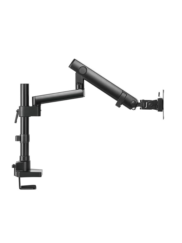 Twisted Minds Single Slim Pole Mounted Spring Assisted Monitor, Twisted Minds Monitor Stand, Detachable Vesa Plate Design, Smoorth Arm Insertion, 360-degree swivel, Height Adjustment Stand for 17inch to 32 inch Monitor, Grey with Warranty | TM-20-C06P