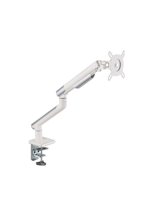 Twisted Minds Premium Spring Assisted Slim Single Monitor Arm,  17"-32" Single Monitor Desk Mount, Detachable Vesa Plate Design, 180° Rotation Stop, Built In Cable Management, White with Warranty | TM-49-C06-W