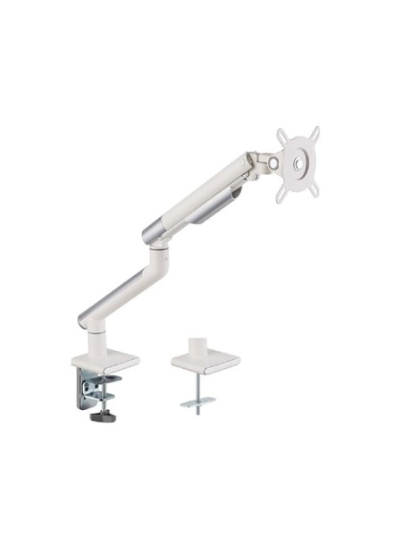 Twisted Minds Premium Spring Assisted Slim Single Monitor Arm,  17"-32" Single Monitor Desk Mount, Detachable Vesa Plate Design, 180° Rotation Stop, Built In Cable Management, White with Warranty | TM-49-C06-W