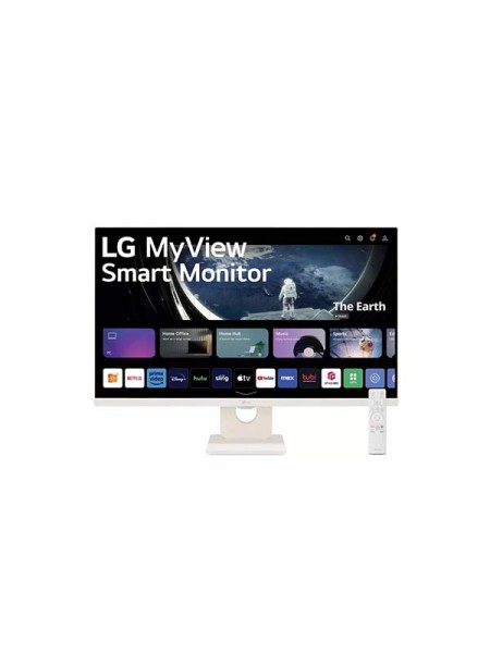 LG 27SR50F-W, 27 inch Smart FHD IPS Monitor, webOS Smart Monitor, 60 Hz Refresh Rate, 1920 x 1080 Resolution, Airplay 2, Screen Share, Bluetooth, White | 27SR50F-W