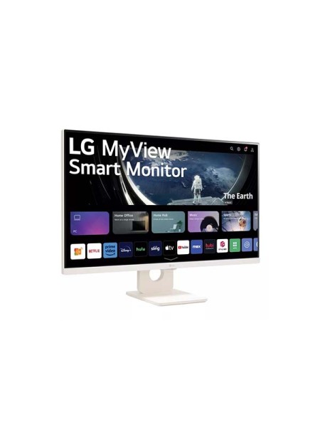 LG 27SR50F-W, 27 inch Smart FHD IPS Monitor, webOS Smart Monitor, 60 Hz Refresh Rate, 1920 x 1080 Resolution, Airplay 2, Screen Share, Bluetooth, White | 27SR50F-W