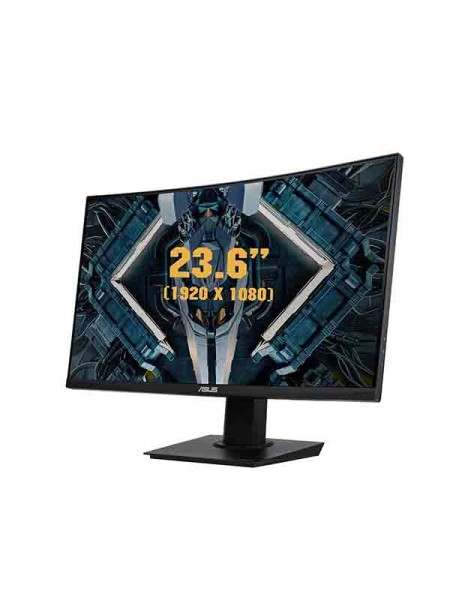 Asus TUF VG24VQE, 23.6" Curved Gaming Monitor, FHD 1920 x 1080 Resolution, 165Hz Refresh Rate, Extreme Low Motion Blur™, FreeSync™ Premium, 1ms (MPRT), Shadow Boost, Black with Warranty | VG24VQE