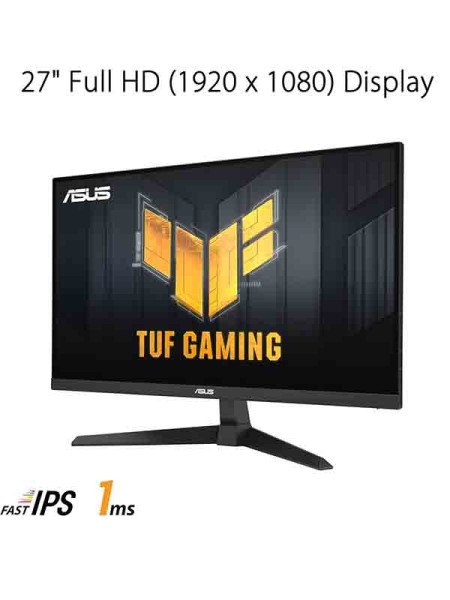 Asus TUF VG279Q3A, 27" Gaming Monitor, FHD 1920x1080 Resolution, 180Hz Refresh Rate, Fast IPS, ELMB Sync, 1ms (GTG), FreeSync Premium™, G-Sync compatible, Variable Overdrive, 99% Srgb, Black with Warranty | TUF VG279Q3A
