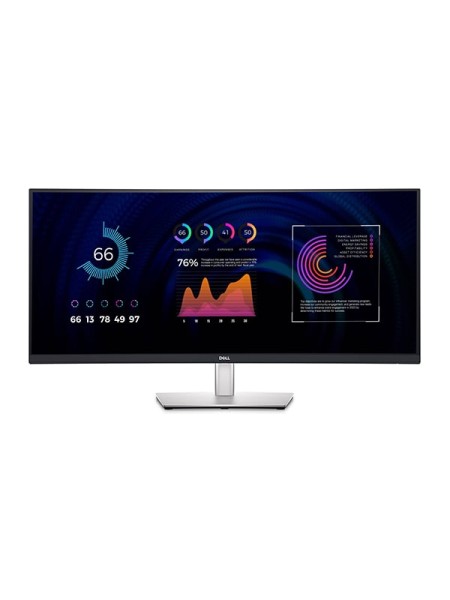 Dell P3424WE Curved Monitor, Dell Monitor, 34" WQHD IPS Display, 3440x1440 Resolution, 60Hz Refresh Rate,  Up to 5ms (GtG) Response Time, 3800R Curvature, USB-C Hub, 1.07 Billion Colors, Silver with 3 Years Warranty | P3424we