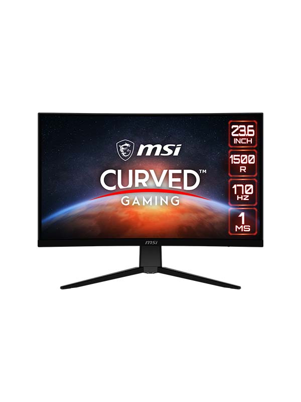MSI Optix G242C 24-Inch FHD Curved Gaming Monitor, 170Hz Refresh Rate, 1ms response time, Resolution 1920 x 1080, Black| 9S6-3BB31H-009