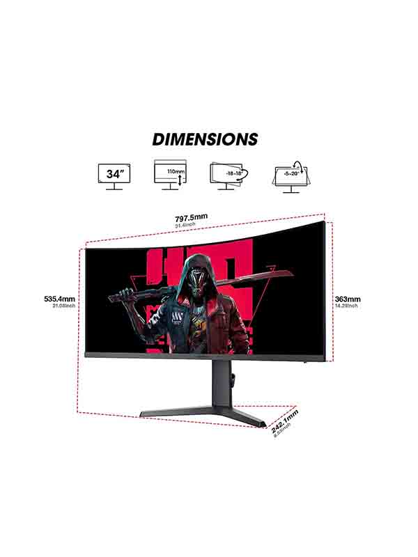 KOORUI Ecran Gaming 27 Pouces QHD 144 Hz, 1ms, DCI-P3 90% Ecran