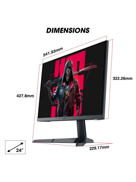 KOORUI 24E3 24 Inch Ultra Slim FHD Fast IPS Gaming Monitor 165Hz 1ms(GTG), 1920x1080, VESA Mountable HDMI, DisplayPort | Koorui 24E3