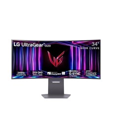 LG 34GS95QE, LG Curved Monitor, 34" Ultragear OLED WQHD Monitor, 3440x1440 Resolution, 240Hz Refresh Rate, 0.03ms Response Time, AMD FreeSync Premium Pro, NVIDIA G-Sync HDMI 2.1 DisplayPort Tilt/Height/Swivel Stand Black with Warranty | 34GS95QE-B 