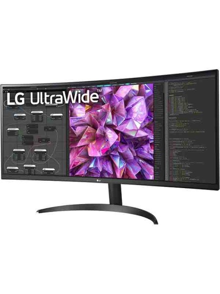 LG 34WQ60C-B 34inch Curved UltraWide QHD IPS HDR 10 Gaming Monitor with Dual Controller, OnScreen Control, 60Hz Refresh Rate, 21:9 Aspect Ratio, HDR10 , AMD FreeSync, Anti-Glare with Warranty | 34WQ60C-B