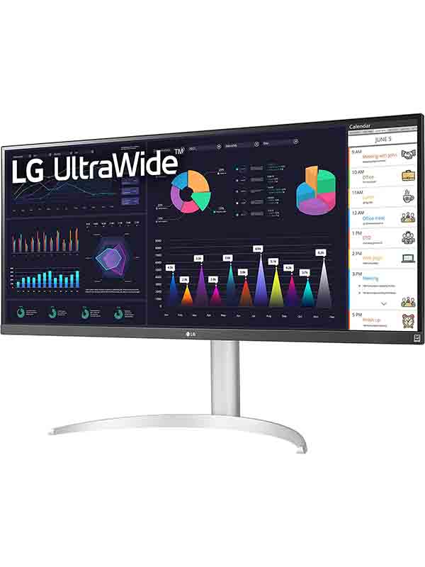LG 34WQ650-W 34 Inch 21:9 UltraWide Full HD (2560 x 1080) 100Hz IPS Monitor, 100Hz Refresh Rate with RGB 99% Color Gamut, VESA DisplayHDR 400, USB Type-C, AMD FreeSync, Tilt/Height Adjustable Stand, White | LG Monitor 