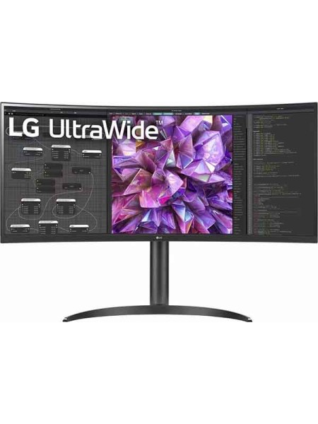 LG 34WQ75C-B 34inch 21:9 Curved UltraWide QHD (3440 x 1440) IPS HDR 10 Built-in-KVM-Monitor with USB Type-C, Black with Warranty | 34WQ75C-B