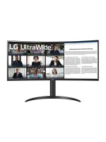 2024 LG 34WR55QC-B, LG UltraWide Curved Monitor,  34'' UltraWide QHD Curved Monitor, 100Hz Refresh Rate, 5ms GtG Response Time, AMD FreeSync Technology, Black Stabiliser, DP / 2* HDMI Output with USB Type-C, Black | 34WR50QC-B