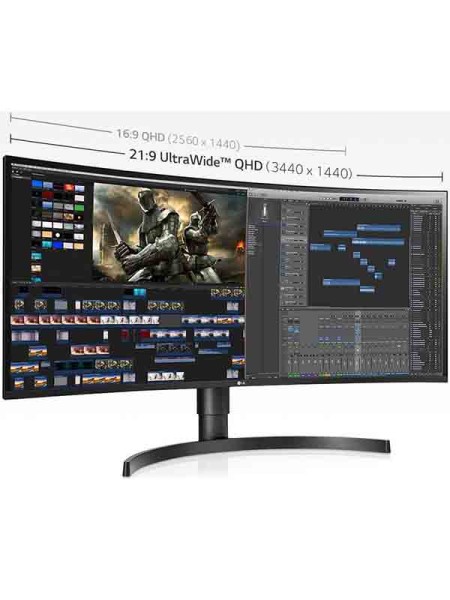 LG 35WN75CN 35inch LED Curved UltraWide QHD AMD Freesync Monitor with HDR (HDMI, DisplayPort, USB-C) - Black with Warranty - LG 35WN75CN-B