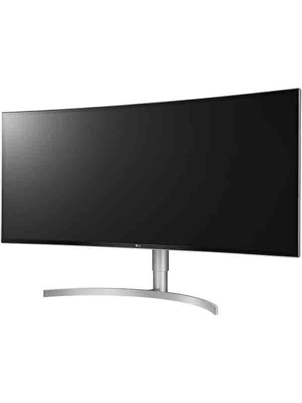LG 38 inch Curved UltraWide Monitor WQHD+ 21:9 with HDR 10, Rich Bass, 3-Side Virtually Borderless Design, USB Type-C, OnScreen Control, Black & White - 38WK95C-W
