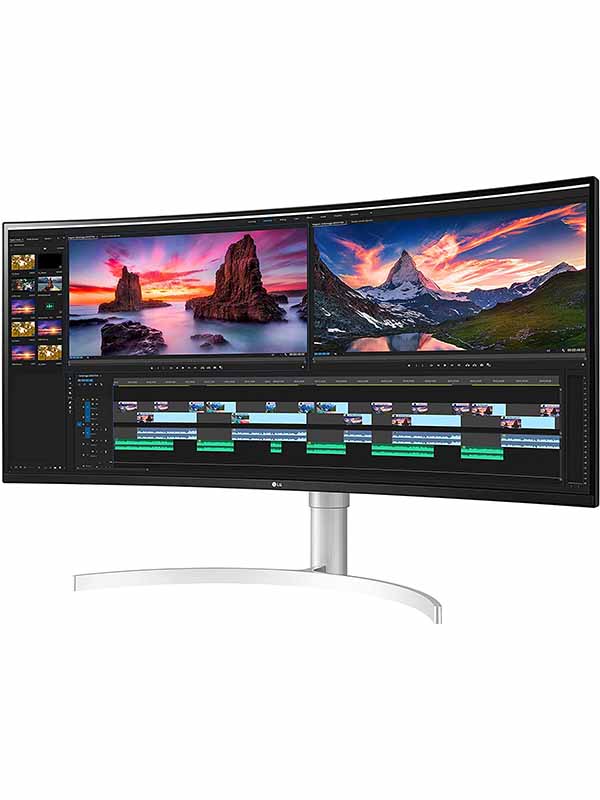 LG 38WN95C-W 38inch Curved 21:9 UltraWide QHD Monitor with Nano IPS, (3840 x 1600), Thunderbolt 3 Connectivity and 1ms Response Time - 144Hz Refresh Rate, White/Silver | 38WN95C-W