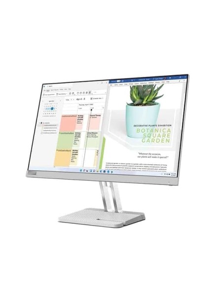 Lenovo L24e-40, Lenovo Monitor, 23.8" FHD VA Display, 100Hz Refresh Rate, 4ms Response Time, AMD FreeSync, Low Bluelight Certified, Tilt Stand, HDMI 1.4 - VGA - Audio Out, Cloud Grey with 3 Years Warranty | 67AAKAC3AE