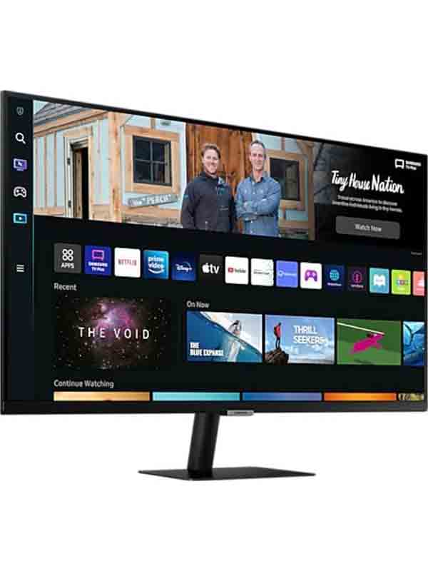 Samsung M5 27inch FHD Flat Monitor with Smart TV Experience, 1920x1080 Resolution, Max 60Hz Refresh Rate, 4ms Response Time, HDR10, 16:9 Aspect Ratio, HDMI, Black | Samsung LS27BM500EMXUE