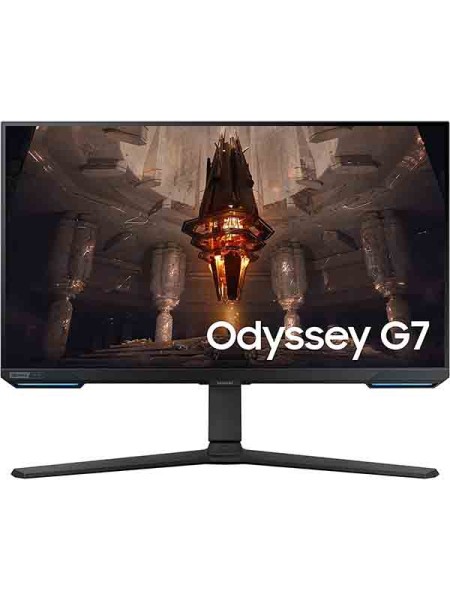 Samsung LS28BG702EMXUE 28inch Odyssey G7 UHD Flat Gaming Monitor with Smart TV Experience, 144Hz Refresh Rate & 1ms Response Time, UHD resolution, G-Sync Compatible, Gaming Hub, Black with Warranty | LS28BG702EMXUE