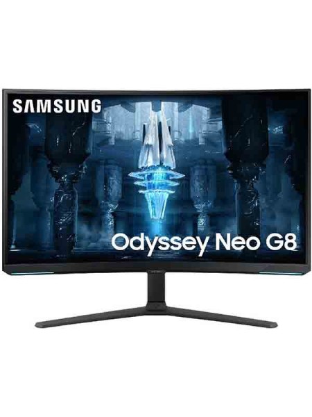 Samsung LS32BG850 32inch Odyssey Curved Gaming Monitor, 4K UHD 3840x2160 VA Display, 240Hz Refresh Rate, 1ms Response Time, 1Bn Colors, AMD FreeSync Premium Pro, HDMI 2.1, DP 1.4, White | LS32BG850NMXUE