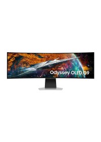 Samsung Odyssey G9 G95SC, Samsung Gaming Monitor, 49" Oled DQHD Curved Monitor, 5,120 x 1,440 Resolution, 240Hz Refresh Rate, Gaming Hub, AMD FreeSync Premium Pro, Built-in speaker, Smart TV Experience | LS49CG954SMXUE