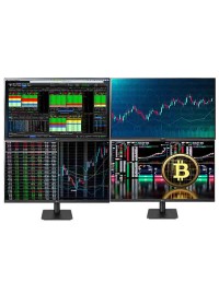 Trading Monitor 27inch FHD (1920 x 1080) IPS Display with 3-Side Virtually Borderless Design, AMD FreeSync and OnScreen Control 4 Monitor Setup with Desk Mount Stand