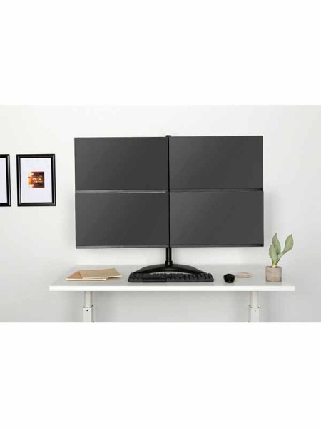 Trading Monitor 27inch FHD (1920 x 1080) IPS Display with 3-Side Virtually Borderless Design, AMD FreeSync and OnScreen Control 4 Monitor Setup with Desk Mount Stand