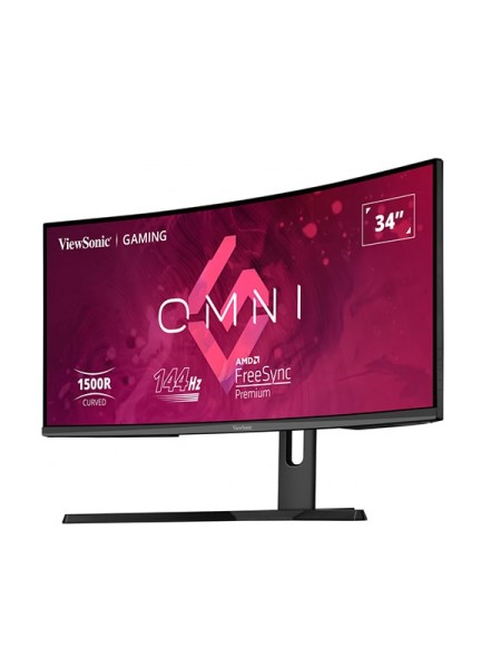 Viewsonic VX3418-2KPC, Viewsonic Gaming Monitor, 34” 144Hz Ultrawide Curved Gaming Monitor, QHD Monitor, 3440 x 1440 Resolution, 144Hz Refresh Rate, 1ms (MPRT) Response Time, 1500R Curved Screen, Adjustable Stand, HDR10, Black with Warranty | VX3418-2KPC