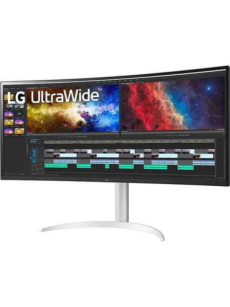 LG 38WP85C-W 38'' Curved UltraWide QHD+ IPS Monitor, 60Hz Refresh Rate, 5ms Gtg Response Time with USB Type C, 21:9 Aspect Ratio, DCI-P3 95% Color Gamut, HDR 10, Black | 38WP85C-W