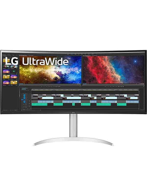 LG 38WP85C-W 38'' Curved UltraWide QHD+ IPS Monitor, 60Hz Refresh Rate, 5ms Gtg Response Time with USB Type C, 21:9 Aspect Ratio, DCI-P3 95% Color Gamut, HDR 10, Black | 38WP85C-W
