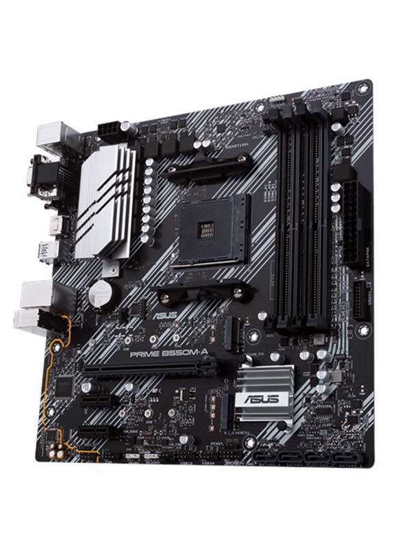 AMD B550M-A (Ryzen AM4) micro ATX motherboard with dual M.2, PCIe 4.0, 1 Gb Ethernet, HDMI/D-Sub/DVI, SATA 6 Gbps, USB 3.2 Gen 2 Type-A, and Aura Sync RGB headers support | PRIME B550M-A