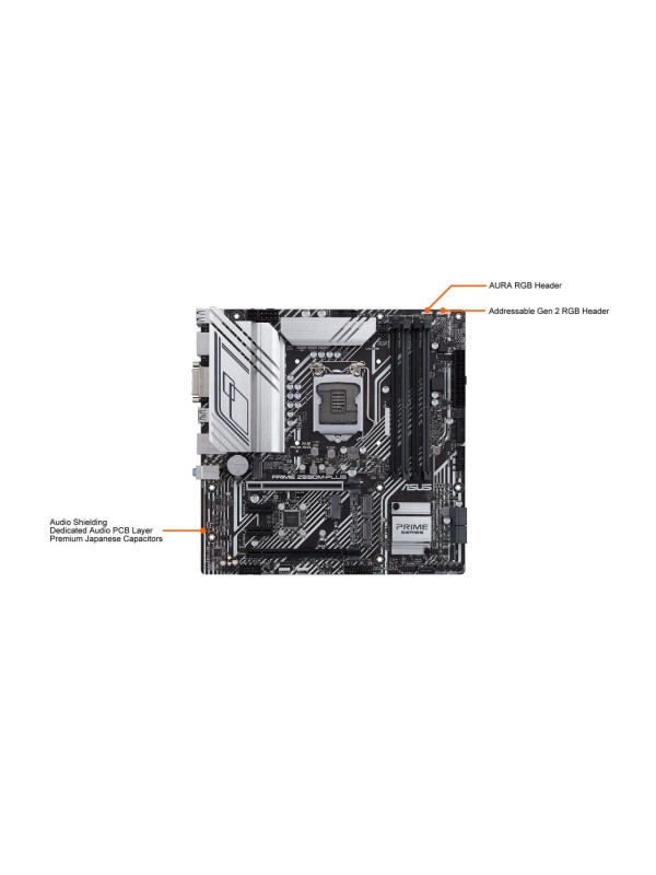 Asus Prime Z590M-Plus Intel LGA 1200, 4x DDR4 Slots - up to 128GB, 5x SATA 6Gb/s, 3x M.2 Slot, Micro ATX Motherboard