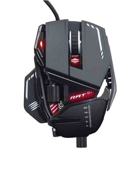 Mad Catz R.A.T. 8+ Fully Adjustable Wired Gaming Mous, 11 Programmable Buttons & RGB Lighting, Black