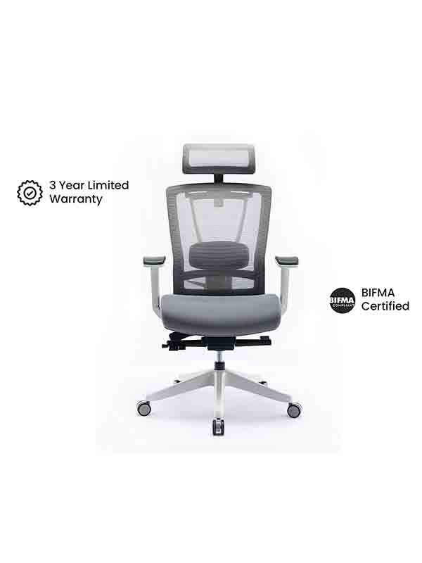Navodesk HALO Chair Premium Ergonomic Gaming & Office Chair with Multi Adjustable Features, Light Grey with Warranty
