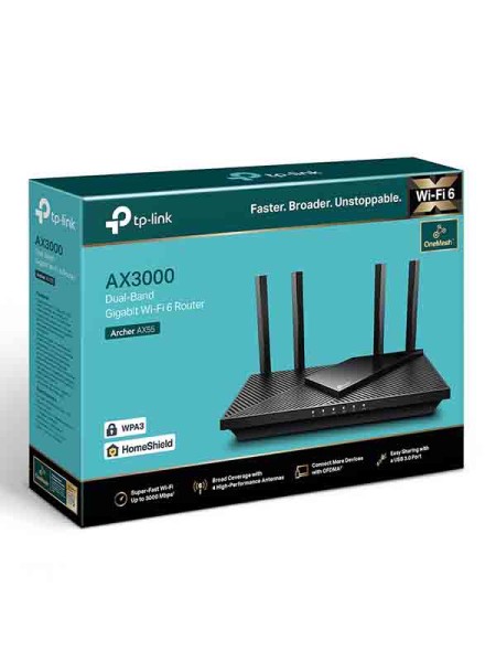 TP-LINK Archer AX55 AX3000 Dual Band Gigabit Wi-Fi 6 Router