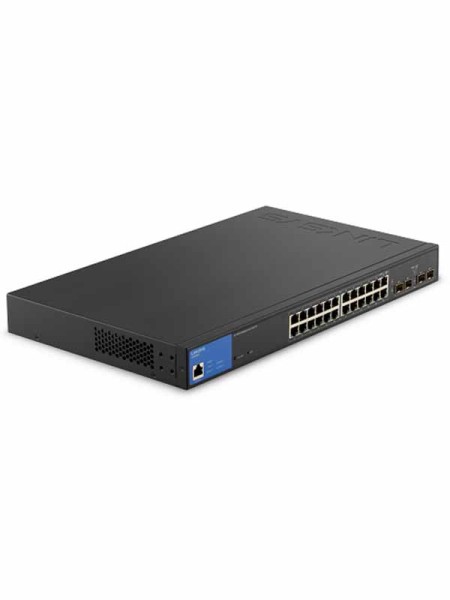Linksys LGS328PC 24-Port Managed Gigabit PoE+ Switch with 4 1G SFP Uplinks 250W TAA Compliant, Access Control List | LGS328PC