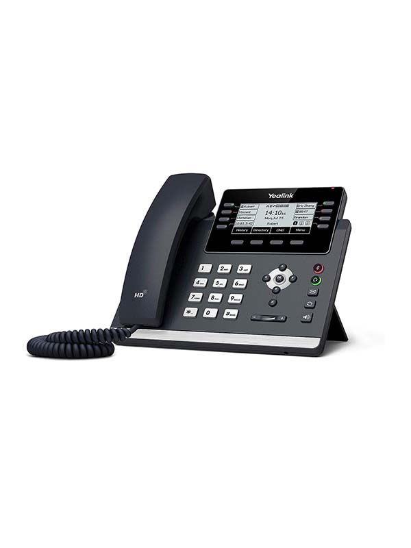 Yealink SIP-T43U IP Telefone, 12 VoIP Accounts. 3.7-Inch Graphical Display. Dual USB 2.0, Dual-Port Gigabit Ethernet, 802.3af PoE | SIP-T43U
