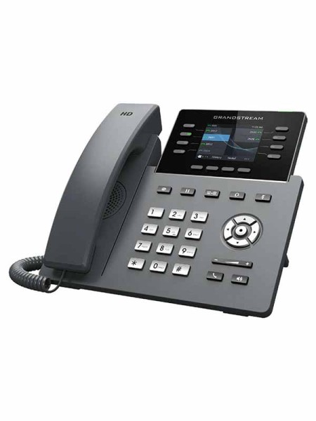 Grandstream GRP2624 8 lines 4 SIP Accounts IP Phone, GDMS, Bluetooth, Wi-Fi, 5-way audio conferencing, HD Audio, Sync Contacts, Black with Warranty | GRP2624 IP Phone