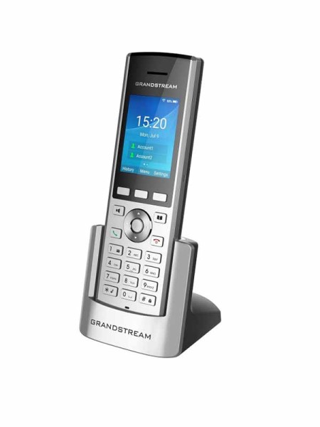 Grandstream WP820 Portable Wi-Fi Phone Voip Phone, Bluetooth, 2 SIP accounts, 2 lines, Rechargeable 1500mAh battery, Silver with Warranty | WP820 