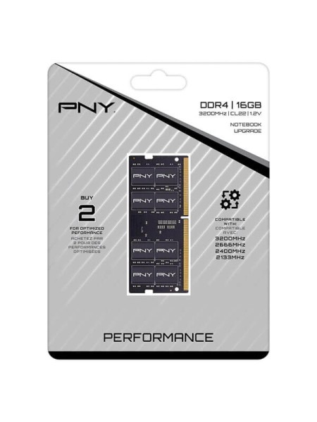 PNY Performance MN16GSD43200-TB, 16GB DDR4-3200 SO-DIMM Laptop RAM, PC4-25600, CL22, 1.2V, with Warranty | MN16GSD43200-TB