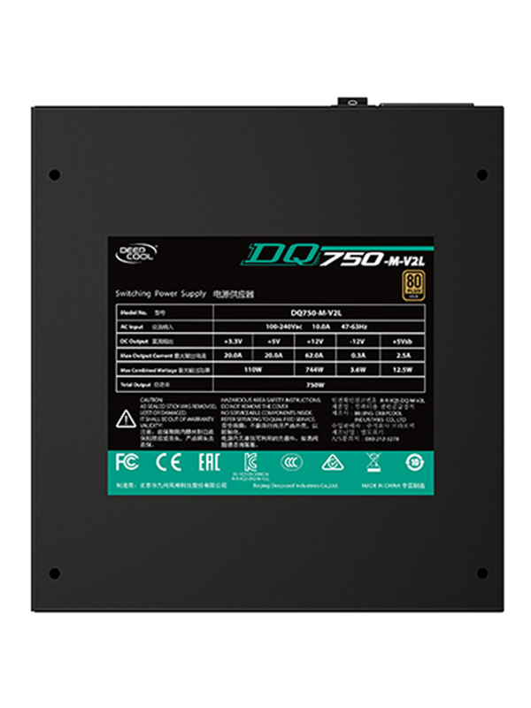 DeepCool DQ750 M V2 80 Plus Gold 750Watts Power Supply - DP-GD-DQ750-M-V2L