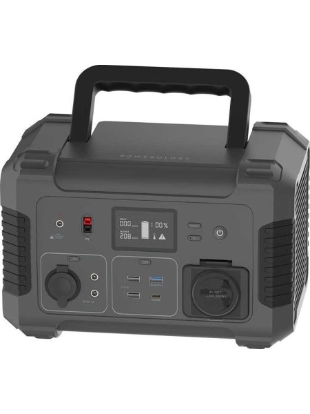 Powerology PGN500PDBK 140400mAh Power Generator 500W Pure Sine-Wave Output Max Surge, QC 18W, PD 45W | PGN500PDBK