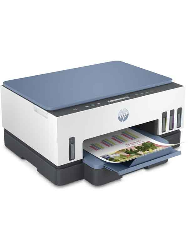 HP Smart Tank 725 All-in-One wireless Printer, Print, Scan, Copy, Auto Duplex Printing, Print up to 18000 black or 8000 color pages, White & Blue with Warranty | 28B51A