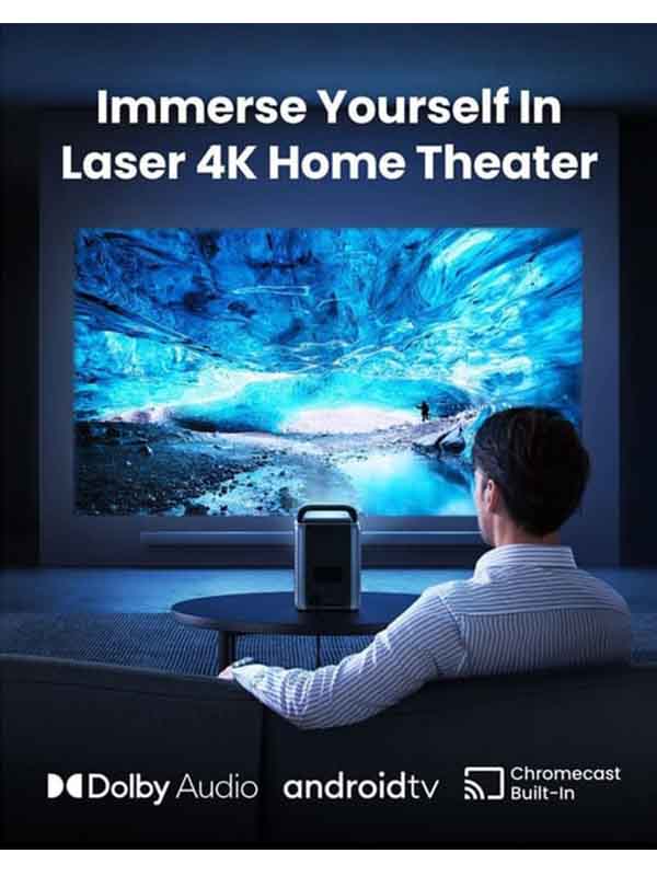  Anker D23502F1 Nebula Cosmos Laser 4K Projector, Outdoor Projector with 2,400 ISO Lumens, Android TV 10.0, Autofocus, Auto Keystone Correction, Screen Fit, Home Theater, Portable Projector With Bluetooth with Warranty | Anker D23502F1